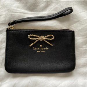 Kate Spade Wristlet - Black with Gold Bow